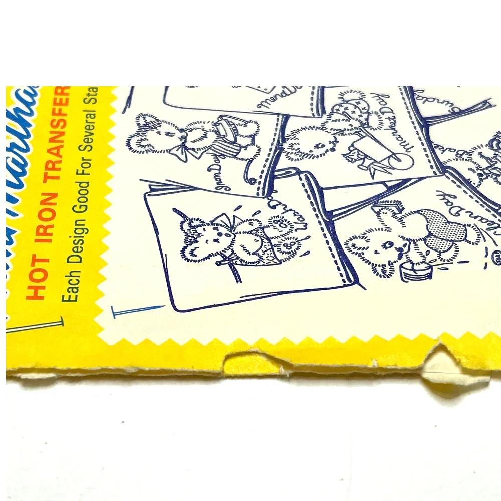Aunt Marthas Vintage Transfers 3243, 3115 Bruno Bear & Floral‎ Motifs
